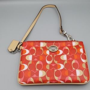 Coach Red Small Wristlet Authentic